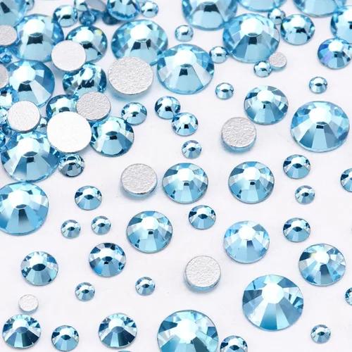 Miniatura 25 de Dowarm 2650 diamantes de imitación de cristal con parte trasera plana, 6 tamaños de 0.059 in a 0.256 in, cristales de parte trasera plana