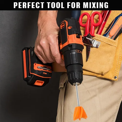 Miniatura 5 de Loosh 12 agitadores de pintura de 11 pulgadas para taladro, accesorio mezclador de pintura, mezclador epoxi hélice para resina de hormigón, paleta