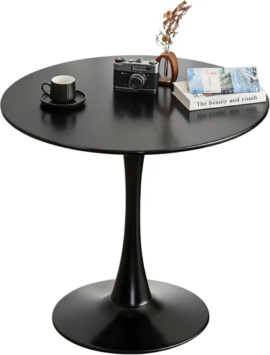 Miniatura 13 de Mesa de Comedor Tulip Redonda para 2, Mesa Moderna de Mediados de Siglo con Pedestal de Metal Resistente para Cocina, Bistró, Café, Ocio