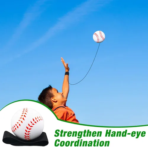 Miniatura 3 de Deekin Bola de retorno de muñeca de 2.36 pulgadas, pulsera deportiva de rebote en una cuerda, rebote para ejercicio de muñeca, diversión