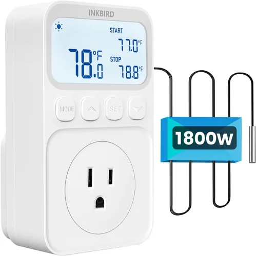 Miniatura 11 de INKBIRD Termostato digital Salida Controlador de temperatura Toma de corriente Control de calefacción/enfriamiento 1200W 10A Pantalla retroiluminada