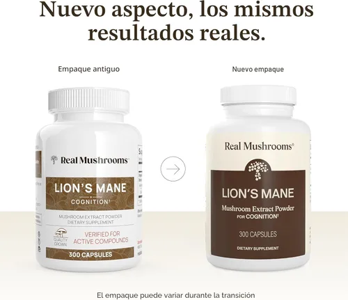 Miniatura 2 de Real Mushrooms Cápsulas de suplemento de melena de león - Extracto orgánico de melena de león para el bienestar general - Suplementos beta glucano