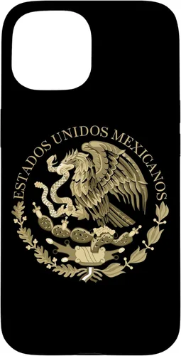 Miniatura 6 de iPhone 12 Pro Max Bandera de México sello del escudo de armas en caso sepia
