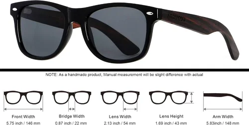 Miniatura 5 de ANDWOOD Gafas de sol de madera polarizadas para hombres y mujeres, protección UV, marco de bambú de madera, gafas de sol espejadas