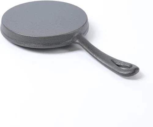 Miniatura 6 de HAWOK Plancha redonda de hierro fundido de 5 pulgadas, sartén pre-sazonada para crepé, juego de 6..