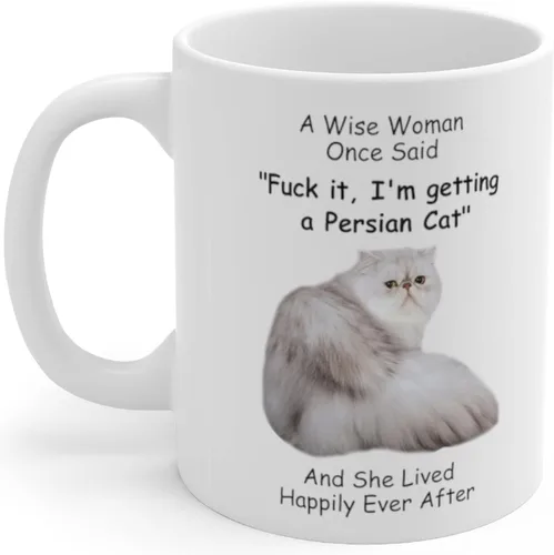 Divertidos gatos persas blancos y grises regalos para mujeres, amantes de los animales, mascotas, mamá, día de la madre 2025 A Wise Woman Once Said