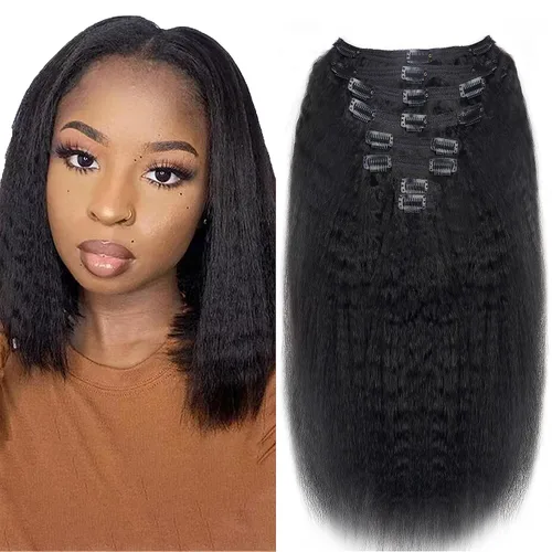 Miniatura 78 de Extensiones de cabello con clip de 12 pulgadas, rizado birmano, negro natural, extensiones de cabello con clip rizado birmano, cabello humano real