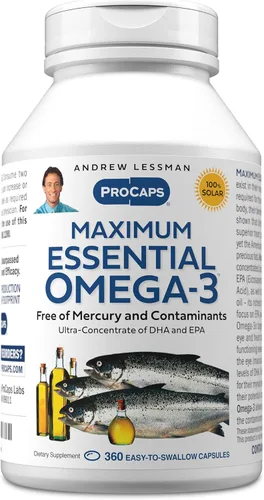 Miniatura 10 de ANDREW LESSMAN Maximum Essential Omega-3 Sin Sabor, 30 Cápsulas Blandas - Aceite de Pescado Omega-3 Ultra-Puro 1200 mg-DHA Alto, Suplemento Sin