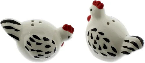 Miniatura 7 de Bonito juego de salero y pimentero de cerámica de granja, coctelera única de animales de granja de pollos (pollos)
