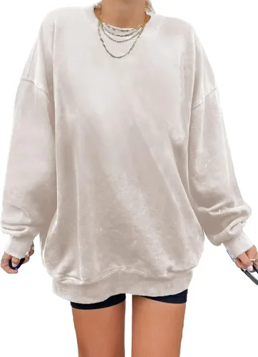 Dokotoo Sudaderas tipo túnica largas con cuello redondo y estilo vintage para mujer