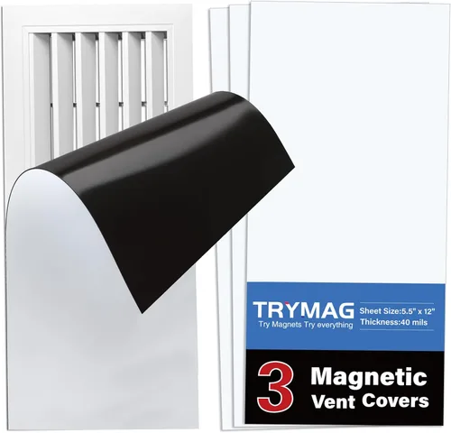 TRYMAG Cubiertas de ventilación magnéticas de 5.5"x12", paquete de 3 unidades, cubiertas de ventilación de suelo resistentes para registros de aire