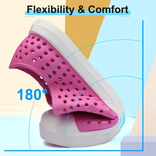 Miniatura 4 de QLZ Zapatos de agua para niños y niñas, sandalias de jardín, zapatos de goma, zapatos de playa, antideslizantes, ligeros, transpirables, de secado