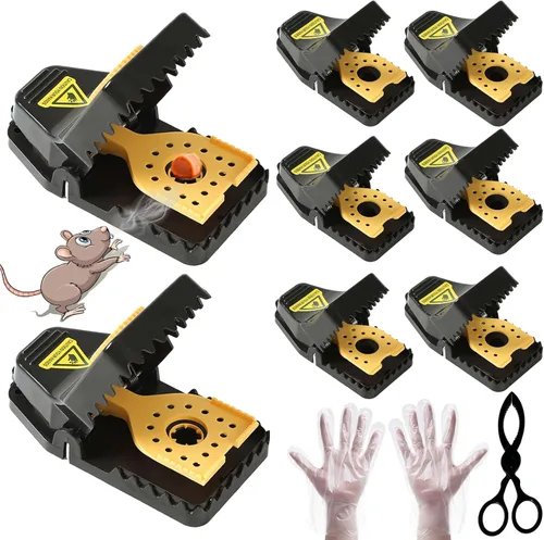 Trampas para Ratones, Trampa para Ratas Rápida y Eficaz, Mejor Trampa para Ratones, Trampas de Plástico Reutilizables para Interiores y Exteriores,