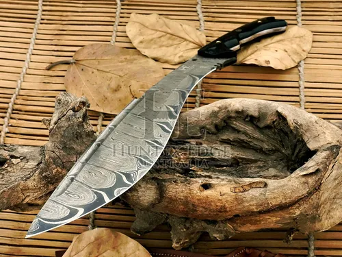 Miniatura 7 de HUNTEX - Cuchillo Kukri táctico zombi exclusivo de Damasco legendario Cuchillo Kukri táctico zombi de alta calidad 20 pulgadas de largo