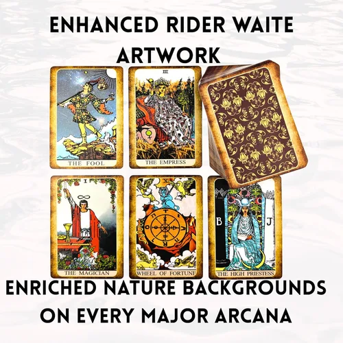 Miniatura 6 de Mazos de Cartas de Tarot Mini Witchy Cauldron – Kit de Bolsillo Rider Waite Oracle para Llevar con Guía Mini Mazo de Tarot para Principiantes