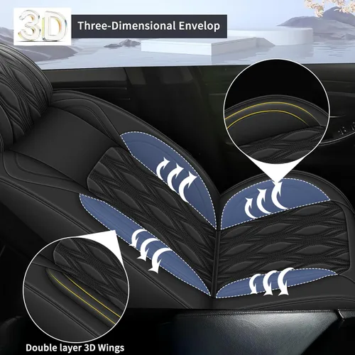 Miniatura 4 de DISUTOGO Fundas de asiento de automóvil para Chevrolet/Chevy Trailblazer 2021-2023 2024: fundas de asiento delantero, impermeables, de piel