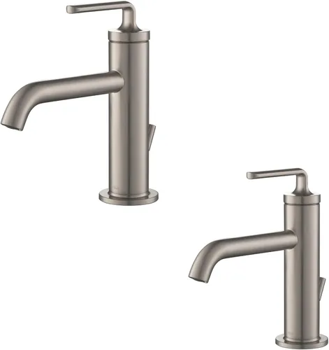 Miniatura 12 de Kraus Ramus Grifo de Fregadero de Una Sola Manija para Baño en Níquel Satinado, FVS-1007SN