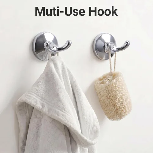 Miniatura 6 de Juego de toallas de baño de 24 pulgadas para montar en la pared, juego de 5 piezas de acero inoxidable duradero con toallero, anillo para toallas