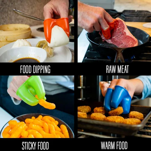 Miniatura 2 de Protector de dedos de silicona para rallar queso y verduras con cortador de mandolina, accesorios de cocina, paquete de 2