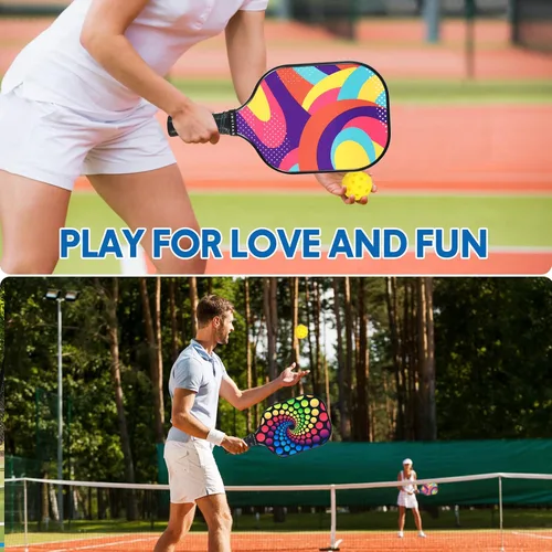 Miniatura 5 de Palas de pickleball, regalo de pickleball, raquetas de pickleball de fibra de vidrio, toalla de enfriamiento y cubierta de pickleball - Juego