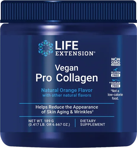 Life Extension Colágeno vegano Pro, apoyo constructor de colágeno, salud de la piel, aminoácidos de colágeno tipo I, gotu kola, vitamina C, sin