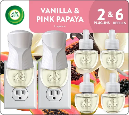 Miniatura 12 de Air Wick Kit de inicio de aceite perfumado enchufable, 2 calentadores + 6 repuestos, lino fresco, el mismo olor familiar de ropa fresca, ecológico