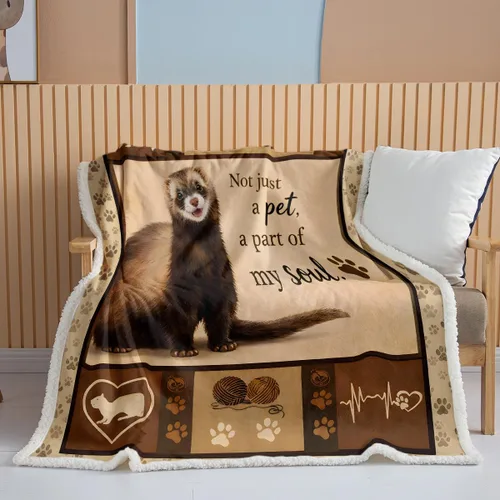 Miniatura 2 de BEDMUST Manta de hurón suave y mullida y acogedora manta de felpa de hurón para cuna, sofá, silla, sala de estar, hurón, regalo de animales