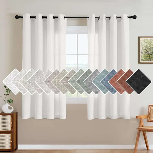 Miniatura 59 de H.VERSAILTEX Elegant - Cortinas texturizadas de lino natural mezclado con eficiencia energética, filtrado de luz, con ojales de níquel