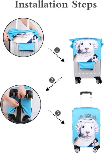 Miniatura 4 de OSVINO Funda de equipaje de dibujos animados lindo unicornio protector de maleta de viaje elástico duradero Unicornio E