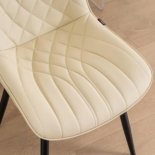Miniatura 8 de YOUNUOKE Juego de 2 Sillas de Comedor de Mediados de Siglo Modernas Silla de Cocina Cómodas Sillas Tapizadas de Cuero Sintético Sillas de Cena