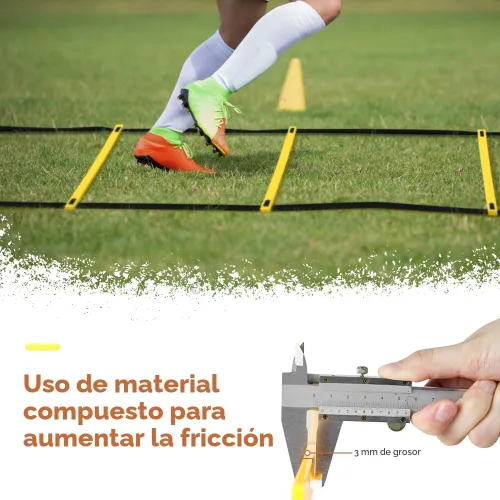 Miniatura 7 de GHB Pro Agility Ladder Agility Training Ladder Speed 12 Rung 20ft with Carrying Bag Amarillo