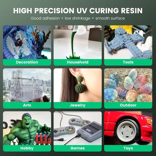 Miniatura 3 de SUNLU Resina para impresora 3D, 1kg de curado rápido, resina estándar 3D para impresoras 3D LCD DLP SLA, curado UV de 395-405nm, resina líquida