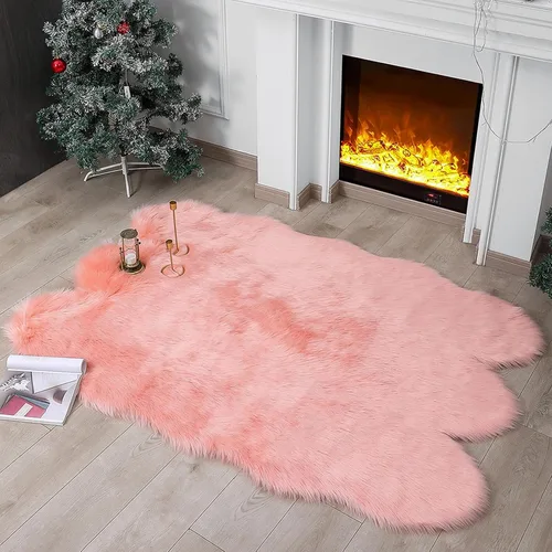 Miniatura 12 de linmopm Alfombra de piel sintética de pelo lanudo esponjoso negro de 2x6 pies para dormitorio, cabecera de la cama, suelo, sala de estar, cojín