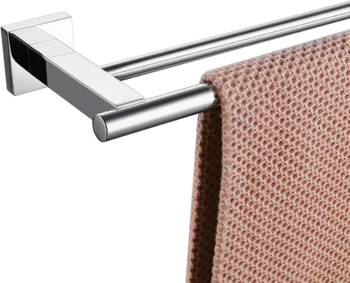 Miniatura 10 de Miyili Toallero doble de 24 pulgadas de acero inoxidable cepillado para toallas de baño, soporte de pared, A02N60B Acero cepillado