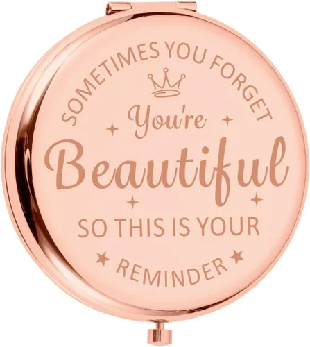 XPENMULBOJA Día de San Valentín para ella, espejo de maquillaje 2026, espejo compacto para hija, mamá, amigas, ideas inspiradoras para esposa, San