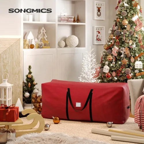 Miniatura 2 de SONGMICS Bolsa de almacenamiento para árbol de Navidad, contenedor de almacenamiento para árbol de festividades, hasta 9 pies, bolsa para soporte