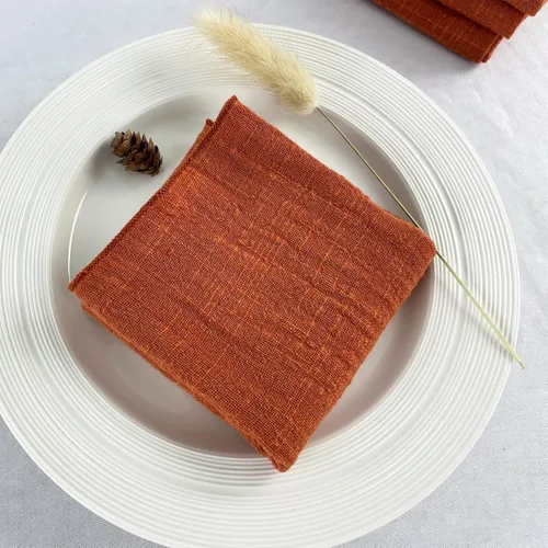 Miniatura 6 de Servilletas de tela de gasa de estopilla, paquete de 6 servilletas de 16 x 16 pulgadas, 100% algodón suave natural, para bodas, fiestas, familia