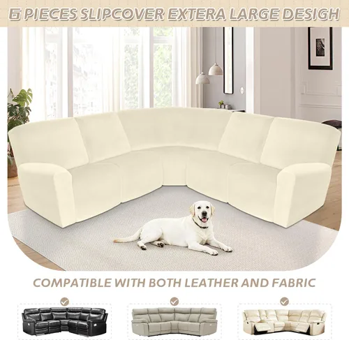 Miniatura 373 de Arfntevss Fundas de sofá seccional reclinable de terciopelo, Funda de sofá seccional de esquina para sofá reclinable, Funda elástica suave