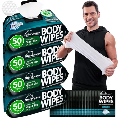 Miniatura 15 de DuraCleanse - Toallitas de limpieza corporal sin enjuague para adultos, extragruesas y desechables para incontinencia y campamento, 100 toallitas XL