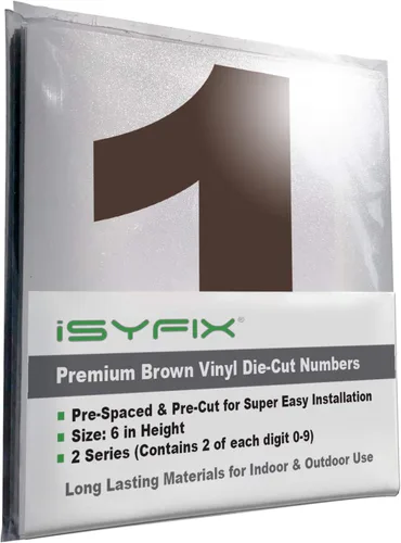 Miniatura 120 de iSYFIX Calcomanías de Números de Vinilo Verde Manzana – 1.5 Pulgadas Autoadhesivas (2 Juegos) – Calcomanía Premium Troquelada y Pre-espaciada