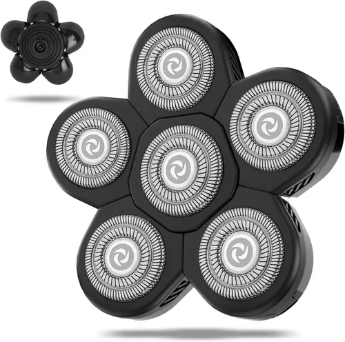 Miniatura 13 de Cabezales de repuesto para afeitadora de cabeza, cuchillas de repuesto para afeitadora de cabeza, afeitadoras de cabeza para hombres calvos, negro 5