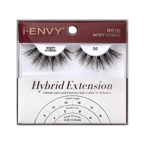 Miniatura 7 de i-ENVY - Pestañas postizas de extensión, pestañas híbridas transparentes invisibles, con aspecto natural, volumen mixto, rizos, pestañas postizas