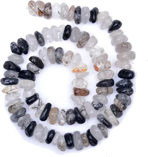 Miniatura 4 de 100 piezas de cuentas de piedras preciosas naturales para hacer joyas, 0.5 pulgadas, redondas irregulares, cuentas de cristal sueltas perforadas