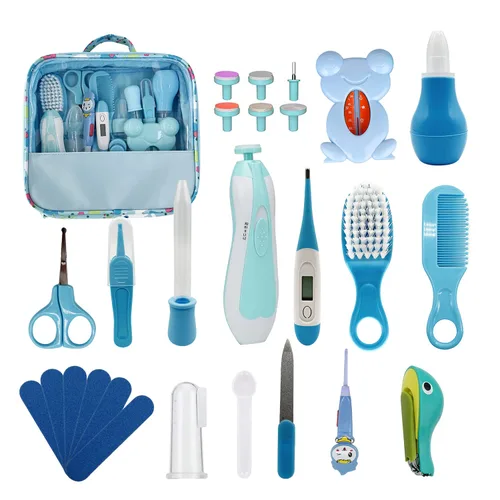Kit de cuidado de la salud y aseo para bebés, 26 en 1, juego de recortador de uñas eléctrico para recién nacidos, cuarto de bebé, juego de cuidado