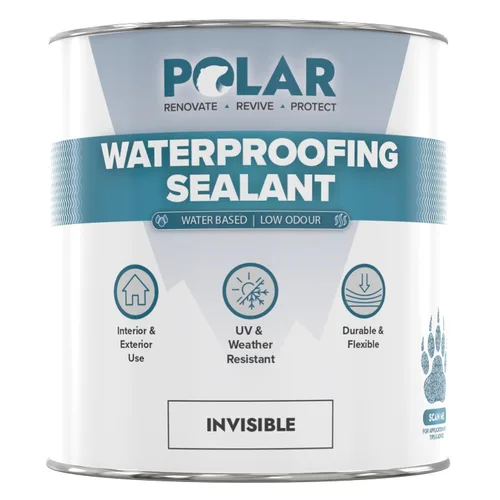 Polar Sellador impermeabilizante – 33 onzas líquidas – Acabado transparente invisible – Revestimiento impermeable para exteriores para interiores y