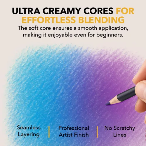 Miniatura 3 de Castle Art Supplies - Juego de lápices de color 120 lápices de color de núcleo suave prémium para adultos Organizados en estuche de presentación