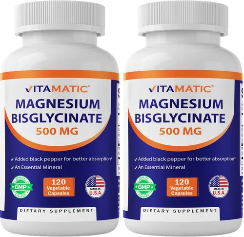 Miniatura 10 de Vitamatic Magnesio (de bisglicinato y óxido) con vitamina D3 y zinc - 120 cápsulas vegetales - Apoya la salud muscular, articulaciones, nervios