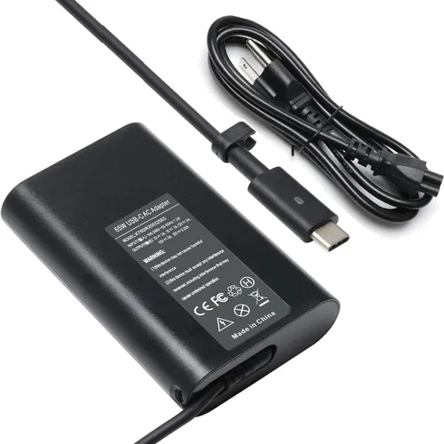 Cargador USB-C tipo C de 65 W para Dell XPS 13 9350 9360 9365 9370 9380 12 9250 Latitude 7275 7370 5175 5285 5290 7390 2 en 1 LA65NM170 HA66 5NM17 0