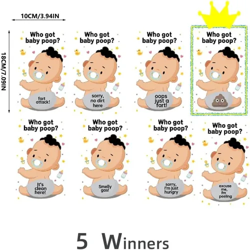 Miniatura 2 de Juego de rascar para baby shower de 40 piezas, divertidos suministros para fiesta de revelación de género con 5 tarjetas ganadoras, diseñado