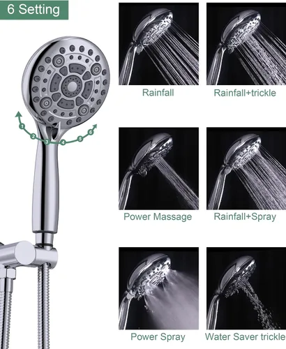Miniatura 5 de SunCleanse Sistema de grifo de ducha de lluvia, combo de cabezal de ducha de 8.5 pulgadas con juego completo de ducha de mano de 7 ajustes, Cromo